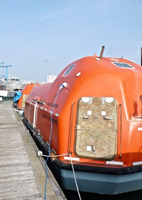 These ex-life boats are very secure and dry. more spacious than they look - each a bright floating tardis